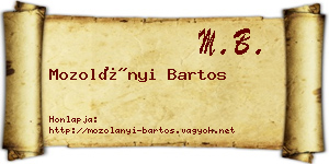 Mozolányi Bartos névjegykártya